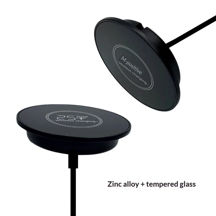 QR02 Qi2.2 25W Magnetic Wireless Charger Embedded Desktop Car Mount Charging Pad - Black - 5