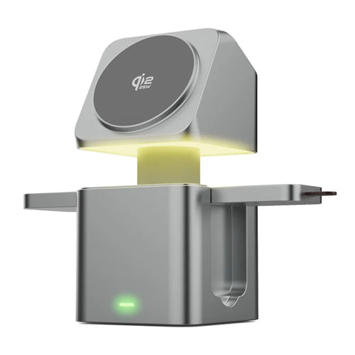 Qi2 25W 3-in-1 Wireless Charger with Night Light Touch Lifting Charging Station for Phone Watch Earbuds - 1