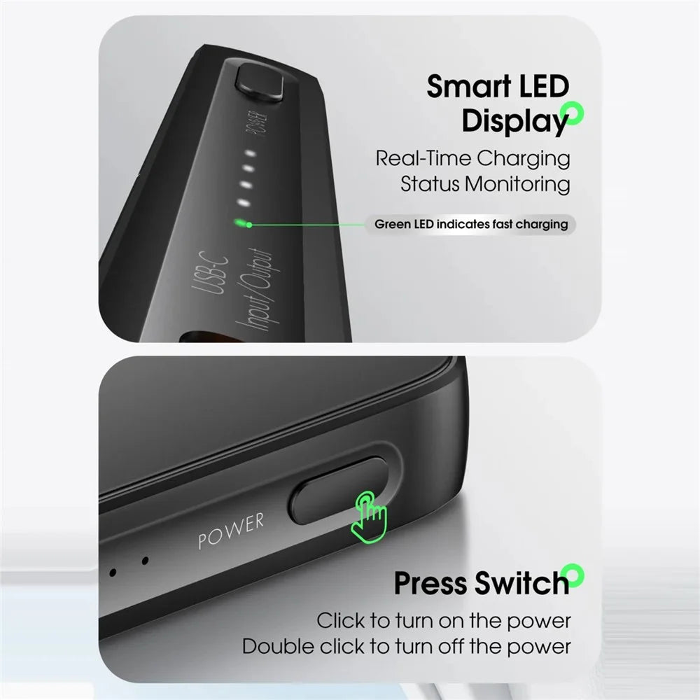 LDNIO PQ28 5000mAh Magnetic Wireless Power Bank Ultra-Slim Portable 15W Fast Charging Charger for iPhone - 6