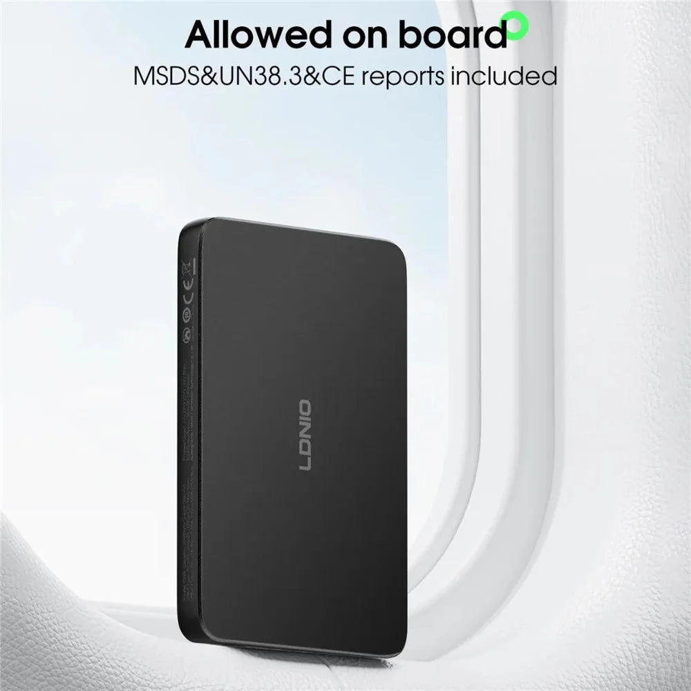 LDNIO PQ28 5000mAh Magnetic Wireless Power Bank Ultra-Slim Portable 15W Fast Charging Charger for iPhone - 7