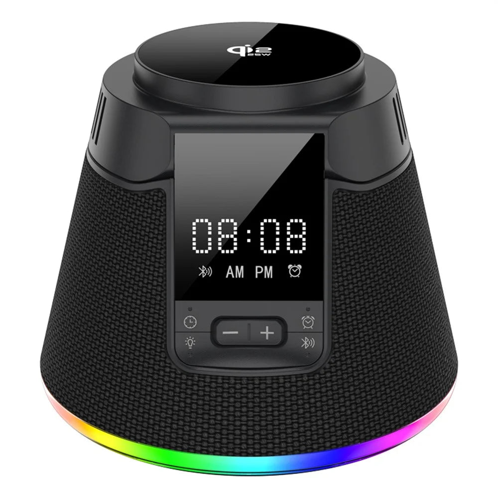 JJT-C67 5-in-1 Qi2.2 25W Ice Cooling Wireless Charger Bluetooth-compatible Speaker Charging Station with RGB Light - Black - 3