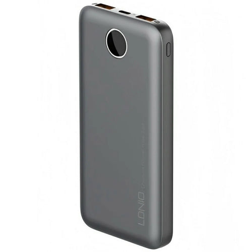 LDNIO PQ10 10000mAh Power Bank 22.5W Fast Charging USB-C PD 20W Portable Charger with LED Display - Grey - 1