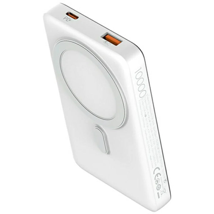 LDNIO PQ17 10000mAh Magnetic Wireless Power Bank PD 20W QC 22.5W Portable Charger with Hidden Foldable Stand for iPhone - White - 1