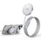 Qi2 25W Magnetic Wireless Charger Aluminum Alloy Fast Charging Pad with Ring Stand and 1m Braided Type-C Cable - White - 1