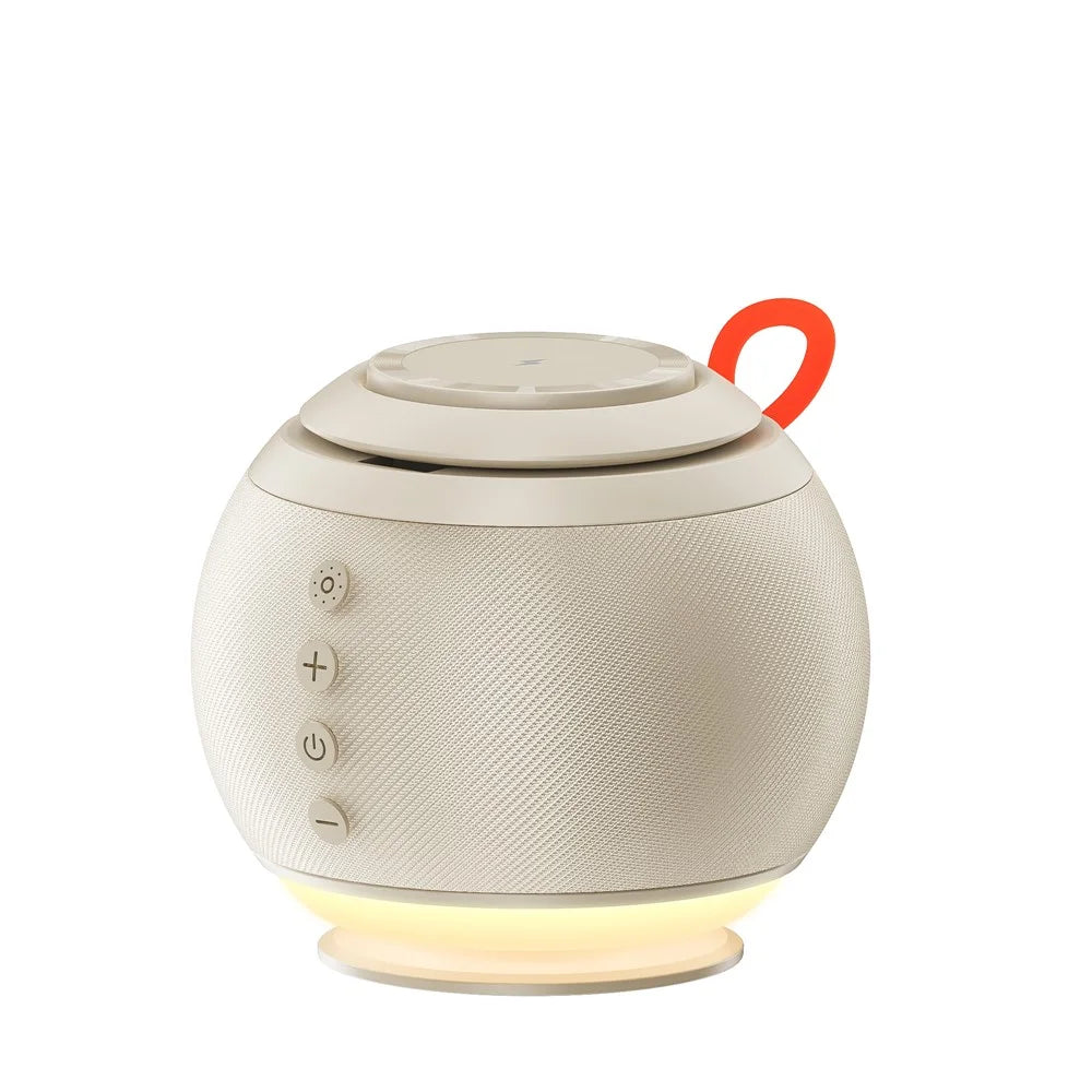 HT-572 5-in-1 15W Magnetic Wireless Charger with Bluetooth-compatible Speaker Night Light Charging Stand - Beige - 3