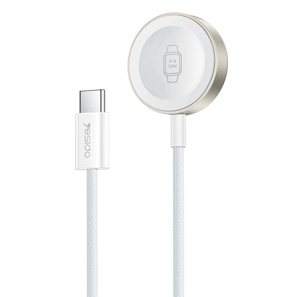 YESIDO DS42 2-in-1 Wireless Watch Charger 2.5W Magnetic Charging Dock for Samsung Galaxy iWatch - White - 1