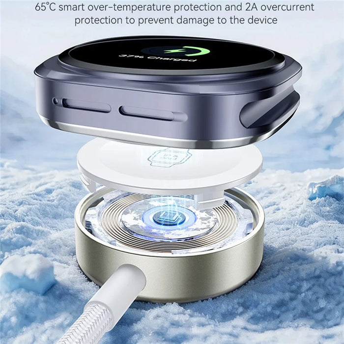 YESIDO DS42 2-in-1 Wireless Watch Charger 2.5W Magnetic Charging Dock for Samsung Galaxy iWatch - White - 4