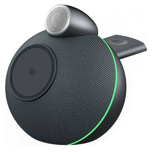 WIWU G042 3 in 1 Qi2.2 25W Wireless Charging Speaker Magnetic Fast Charger for Phone Watch Earbuds - Black - 1