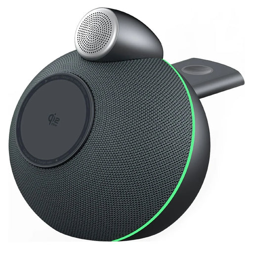 WIWU G042 3 in 1 Qi2.2 25W Wireless Charging Speaker Magnetic Fast Charger for Phone Watch Earbuds - Black - 1