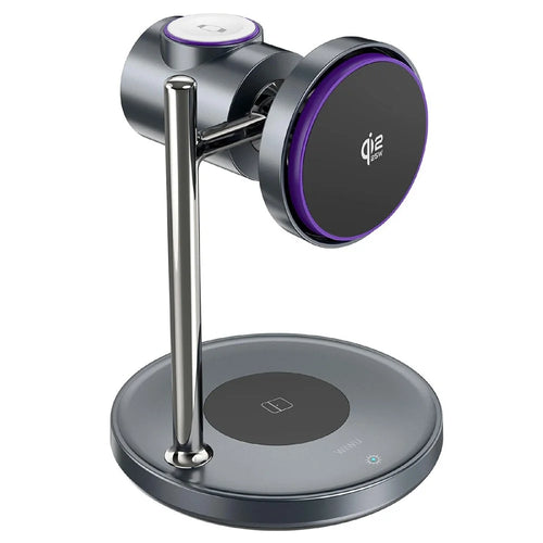 WIWU W041 3 in 1 Qi2.2 Magnetic Wireless Charger 25W Fast Charging Station for iPhone Apple Watch AirPods - Black - 1