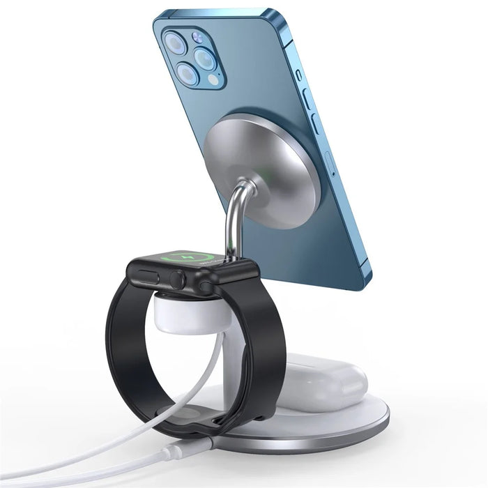 CHOETECH T586F 2 in 1 Magnetic Wireless Charger for Mobile Phone / Headset 15W Max Charging Dock Desktop Stand - 3