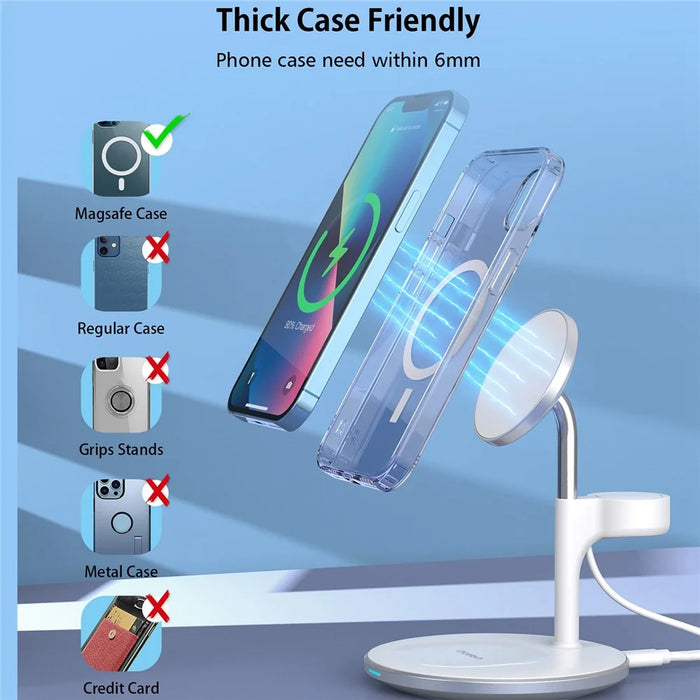 CHOETECH T586F 2 in 1 Magnetic Wireless Charger for Mobile Phone / Headset 15W Max Charging Dock Desktop Stand - 5