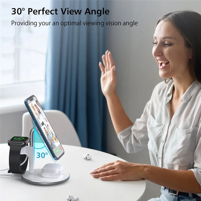 CHOETECH T586F 2 in 1 Magnetic Wireless Charger for Mobile Phone / Headset 15W Max Charging Dock Desktop Stand - 7