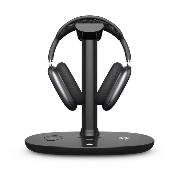 B-15A 4 in 1 Multi-function Charging Dock with Headset Stand Wireless Charging Station for iPhone iWatch AirPods - 3