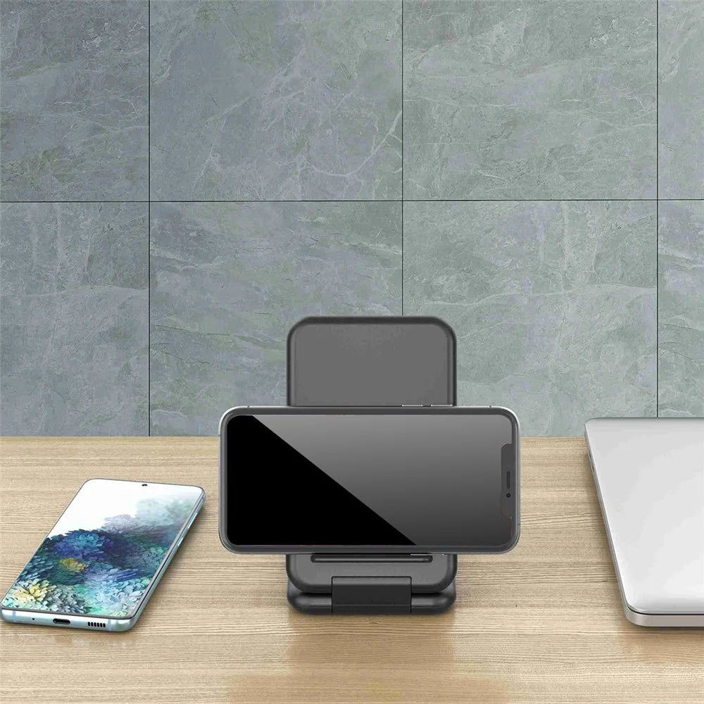 B-13 3-in-1 15W Wireless Charger Cell Phone Stand Holder Foldable Charging Pad for Apple Watch / AirPods - Black - 3