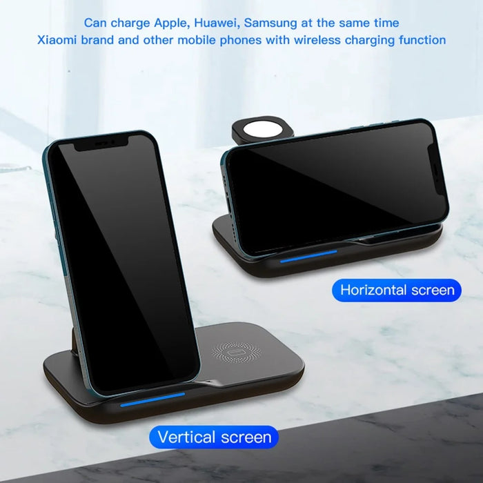 YF-T8 3-in-1 15W Magnetic Wireless Charger Portable Phone Charger Multifunction Charging Stand with Indicator Light - 7
