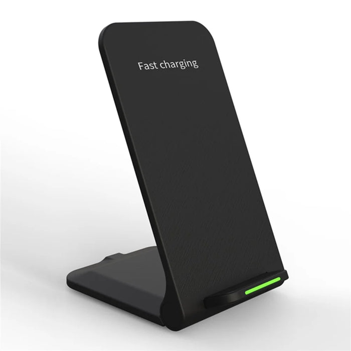 S25 Foldable 15W Wireless Charger Cellphone Stand Fast Charging Dock for iPhone Android Phone - Black - 1