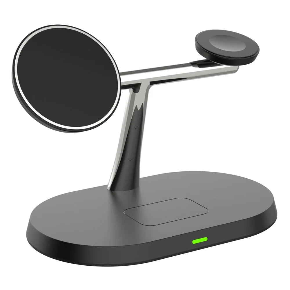 CF31 3-in-1 Magnetic Wireless Charger 15W Fast Charging Stand Holder for Apple Watch / AirPods / iPhone and Qi-enabled Devices - Black - 7