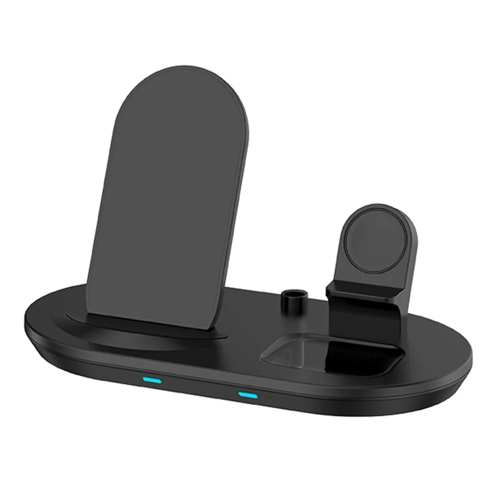 JJT-885 4 in 1 Wireless Charger for iPhone / Apple Watch / AirPods / Apple Pencil Multifunction 15W Fast Charging Station - Black - 2