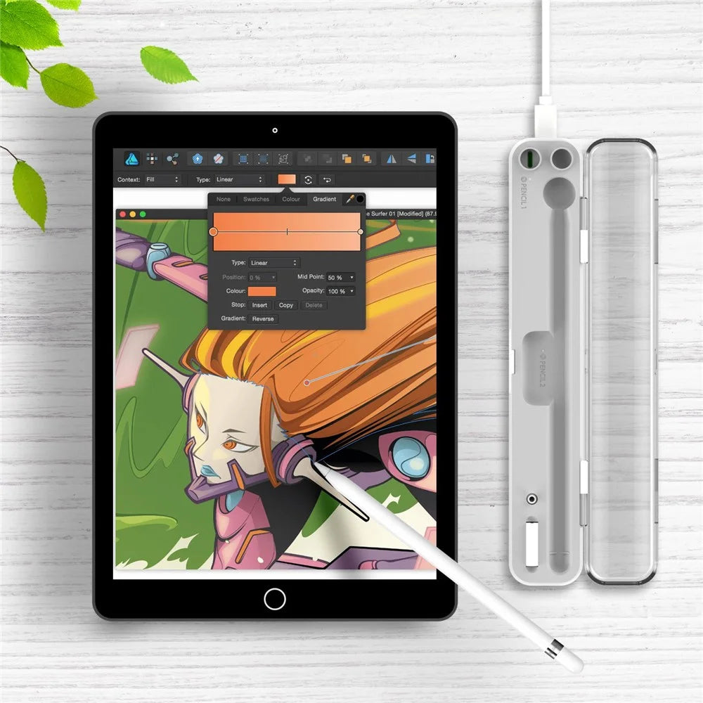 P1 For Apple Pencil 2nd / 1st Generation Storage Case Wireless Charging Box 2-In-1 Carrying Case Magnetic Design Pen Holder - 3
