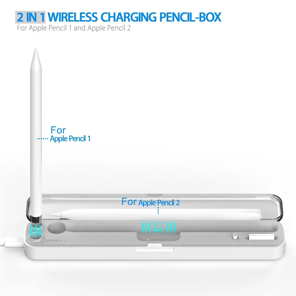 P1 For Apple Pencil 2nd / 1st Generation Storage Case Wireless Charging Box 2-In-1 Carrying Case Magnetic Design Pen Holder - 5