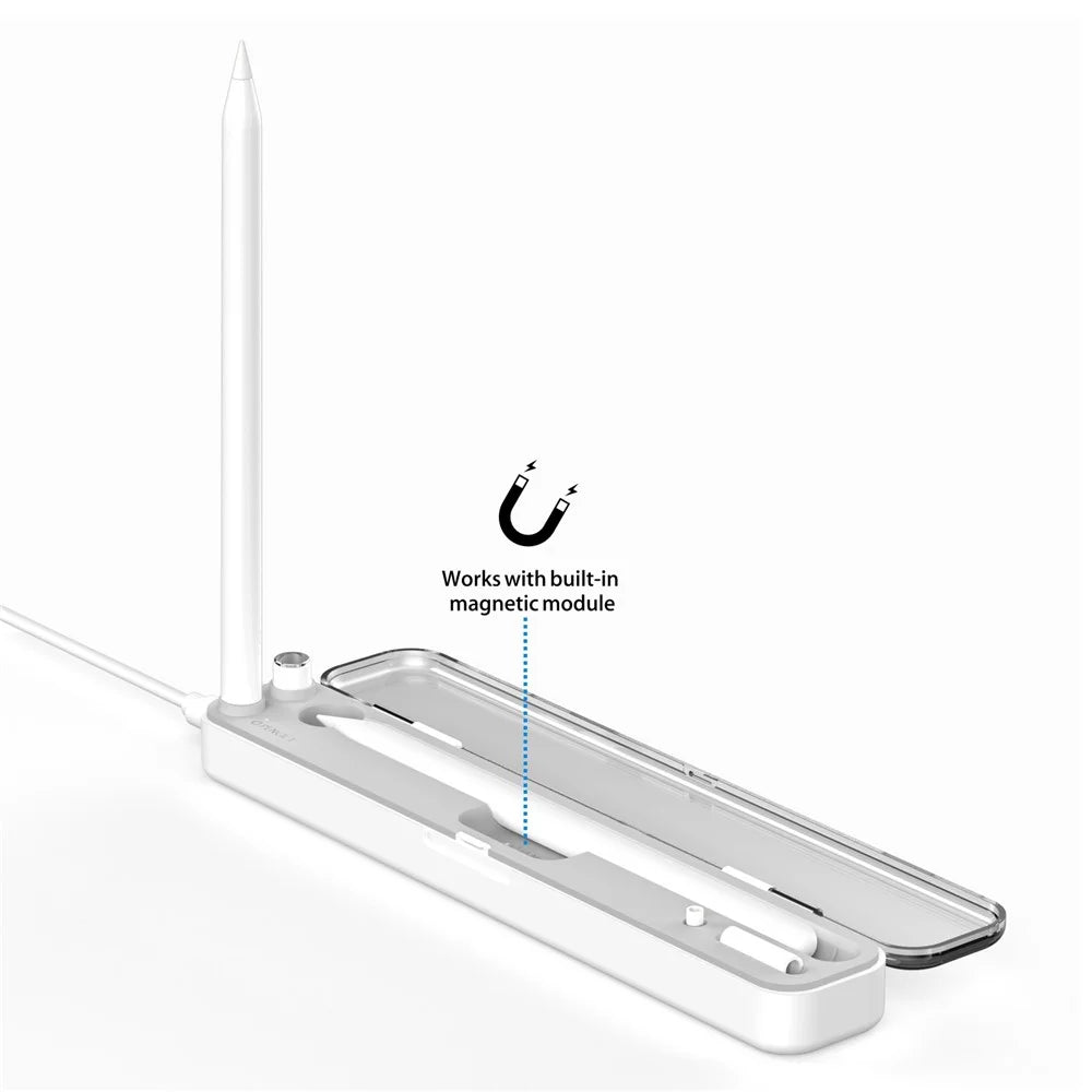 P1 For Apple Pencil 2nd / 1st Generation Storage Case Wireless Charging Box 2-In-1 Carrying Case Magnetic Design Pen Holder - 6