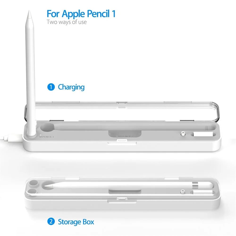 P1 For Apple Pencil 2nd / 1st Generation Storage Case Wireless Charging Box 2-In-1 Carrying Case Magnetic Design Pen Holder - 7
