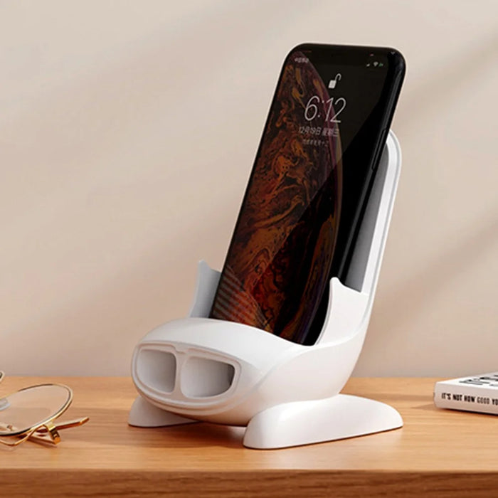 S88 Magnetic Adapter Design 15W Wireless Charging Stand Holder Wireless Charger Sound Amplifier Function - White - 2