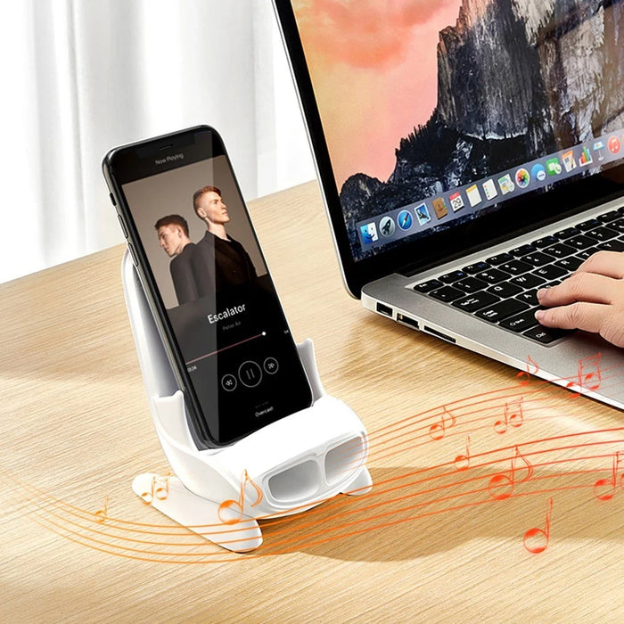 S88 Magnetic Adapter Design 15W Wireless Charging Stand Holder Wireless Charger Sound Amplifier Function - White - 3