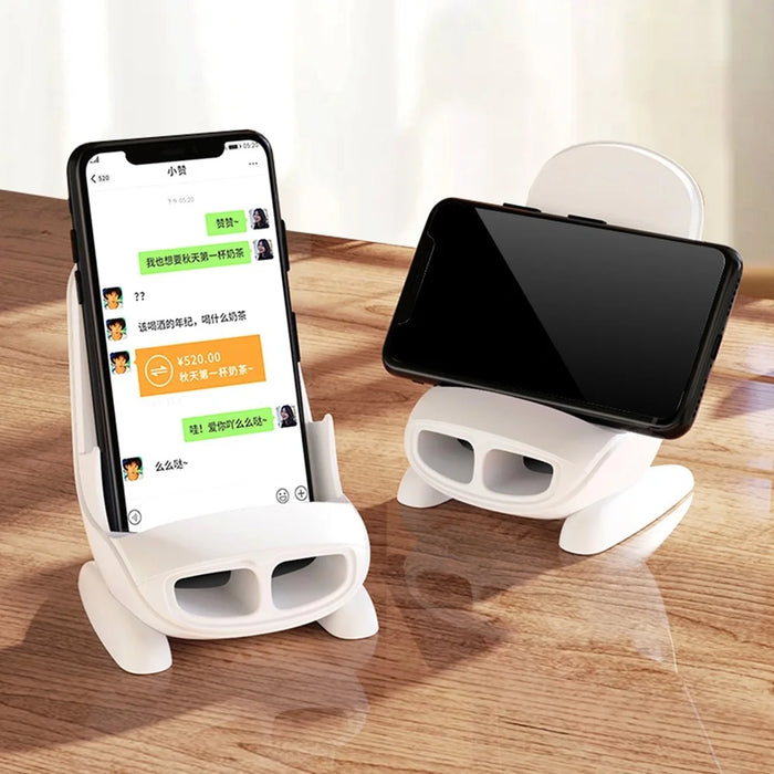 S88 Magnetic Adapter Design 15W Wireless Charging Stand Holder Wireless Charger Sound Amplifier Function - White - 6