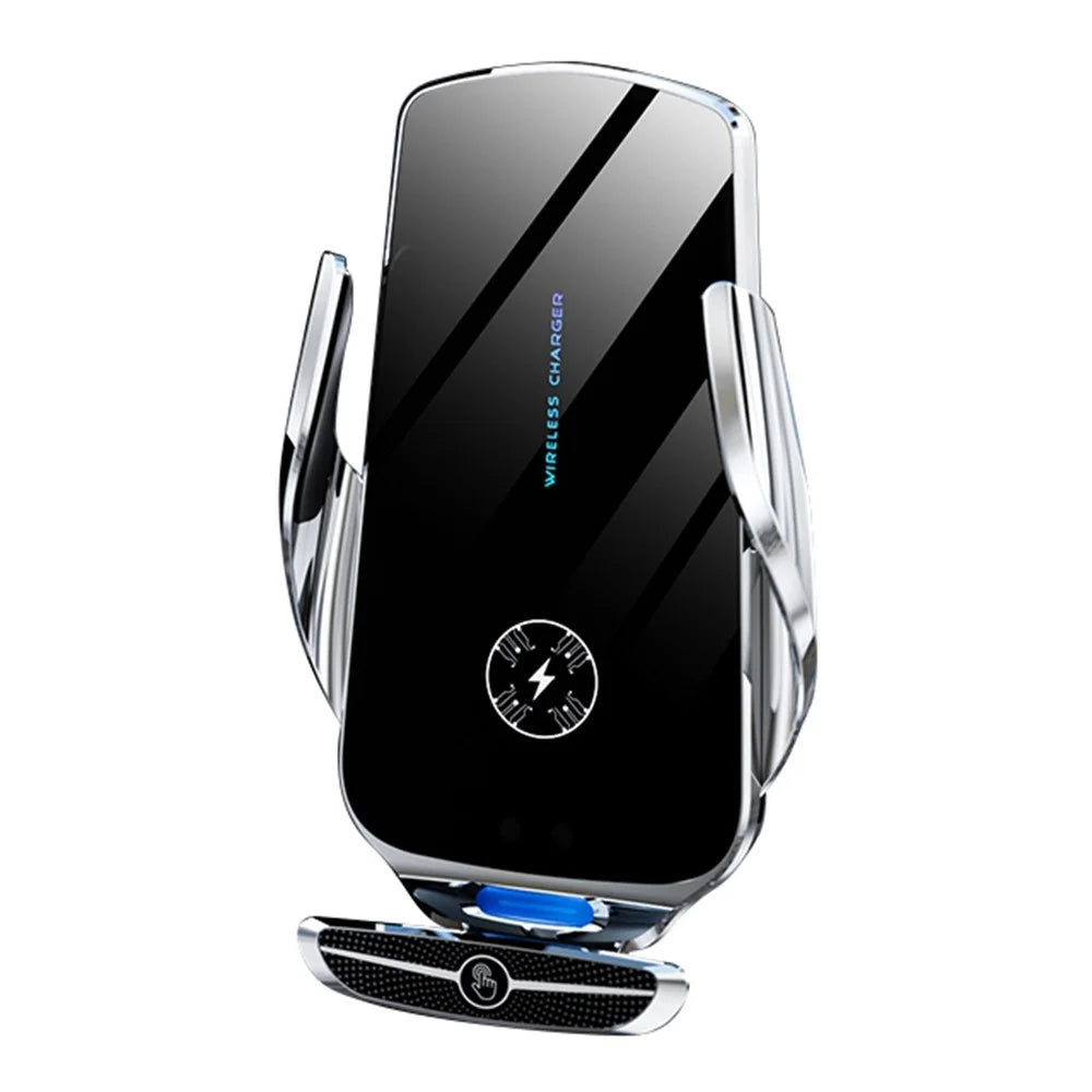 X5 360 Degree Rotation Car Air Outlet Mount 15W Wireless Charger Mobile Phone Holder Smart Touch Sensing Cellphone Bracket - Silver - 1