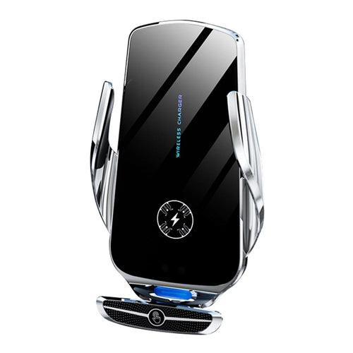X5 360 Degree Rotation Car Air Outlet Mount 15W Wireless Charger Mobile Phone Holder Smart Touch Sensing Cellphone Bracket - Silver - 1