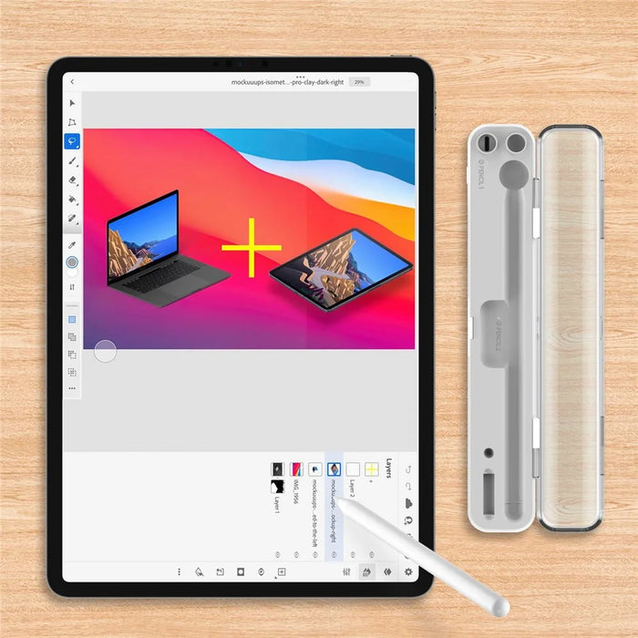 For Apple Pencil (2nd Generation) / (1st Generation) Charger 2 in 1 Wireless / Wired Charging Box Built-In Battery - 3