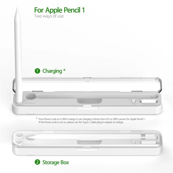 For Apple Pencil (2nd Generation) / (1st Generation) Charger 2 in 1 Wireless / Wired Charging Box Built-In Battery - 7