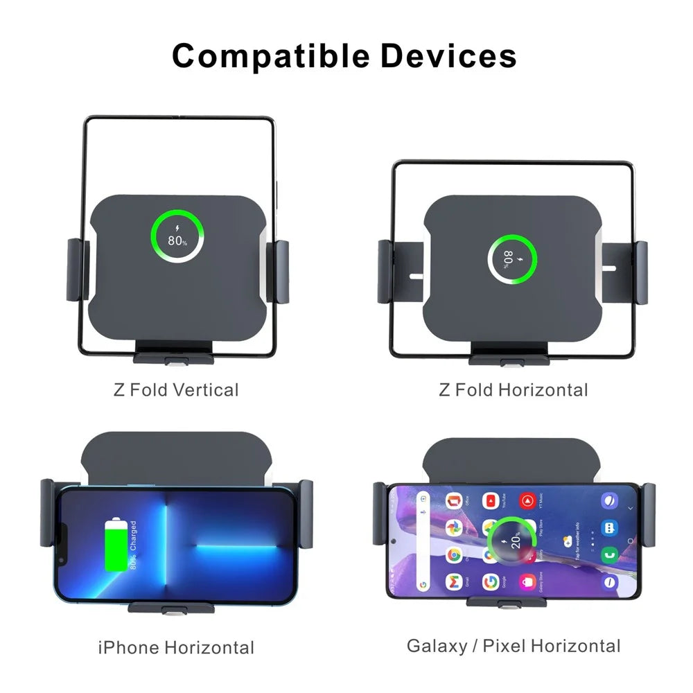 S7 Wireless Charger Coil Electromagnetic Induction Clamp Car Mount for Samsung Galaxy Fold - 3