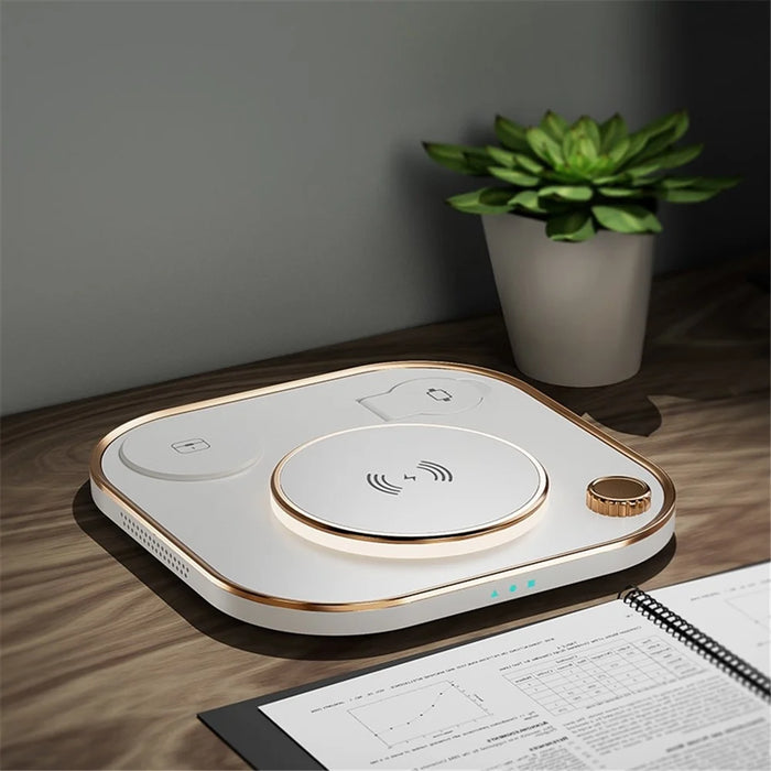 X3 15W Fast Charging 3-in-1 Wireless Charger for Mobile Phones, Watches, Headset Cordless Charging Pad (Basic Version) - White - 2