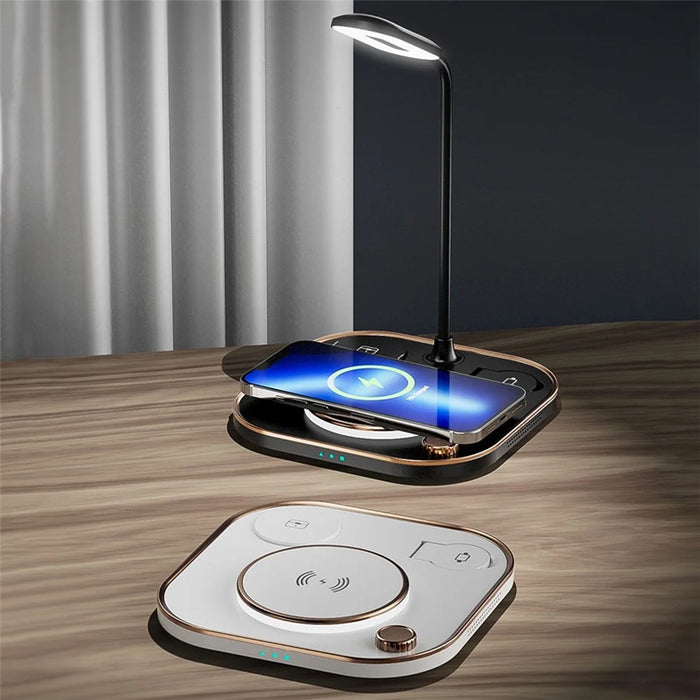 X3 15W Fast Charging 3-in-1 Wireless Charger for Mobile Phones, Watches, Headset Cordless Charging Pad (Basic Version) - White - 3