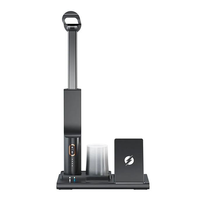 15W Fast Charging Wireless Charger Multifunctional Folding Charging Station with 3-Mode Lamp - Black - 2