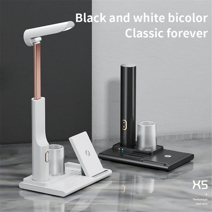 15W Fast Charging Wireless Charger Multifunctional Folding Charging Station with 3-Mode Lamp - Black - 7