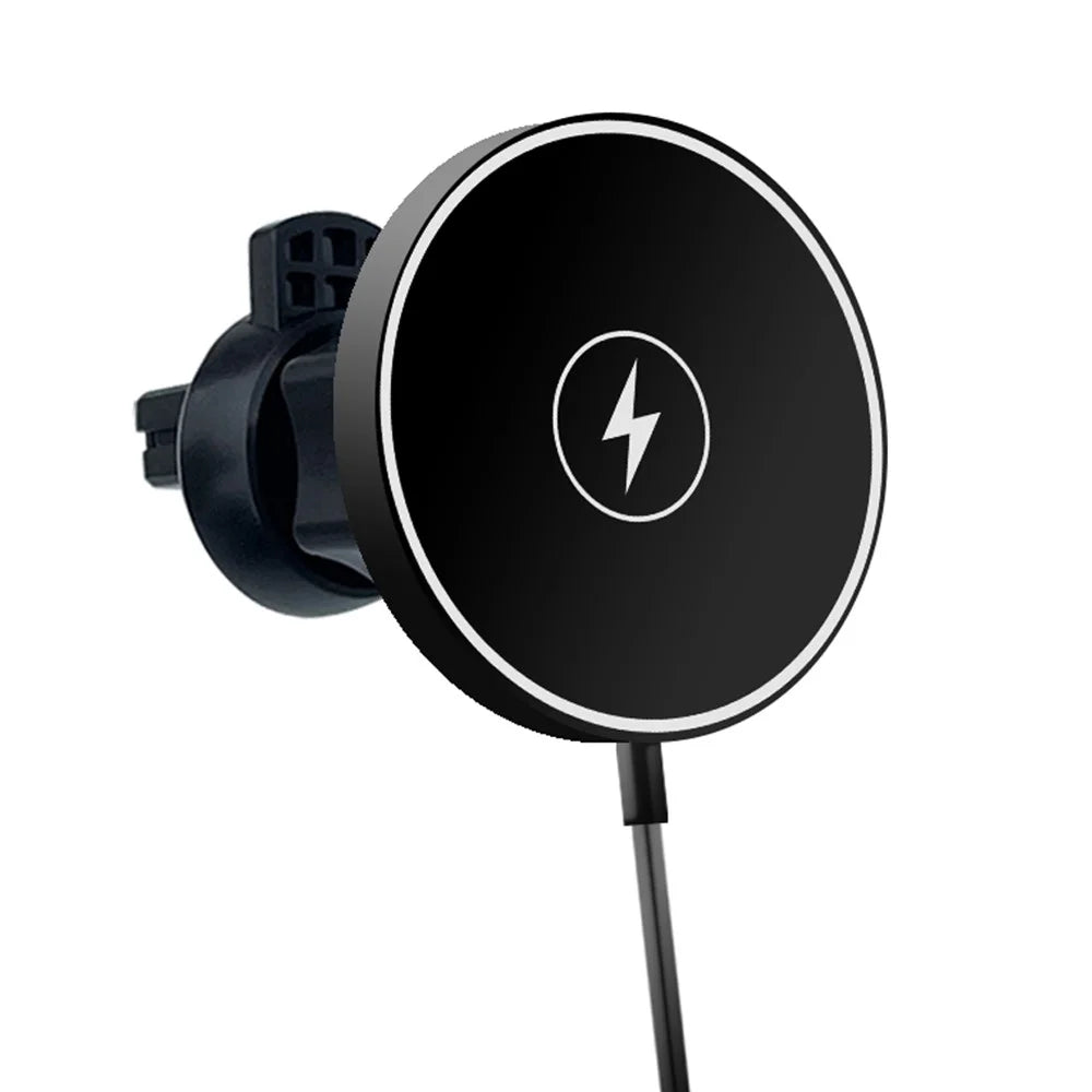 C12 15W Car Magnetic Wireless Charger Air Vent Mount Phone Fast Charging Bracket for iPhone 14 / 13 / 12 Series - 2