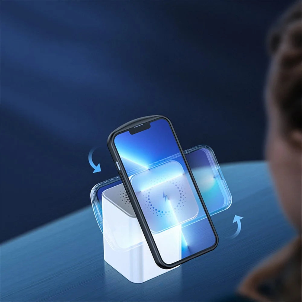 XUNDD 041 4-in-1 Magnetic Wireless Charger 60-Degree Adjustable Charging Station with USB-A + Type-C Ports for Cell Phones, Headset - 6