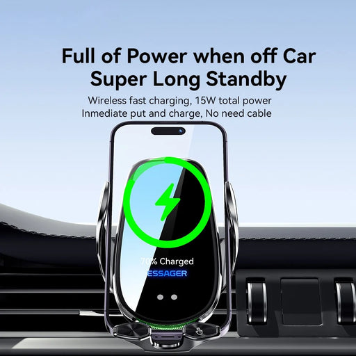 ESSAGER 15W Smart Car Wireless Charger Phone Mount Charger Air Vent Phone Holder for 4.5-6.7 inch Smart Phone - 2