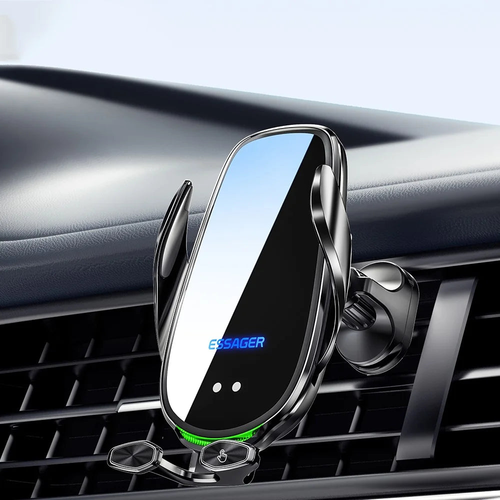 ESSAGER 15W Smart Car Wireless Charger Phone Mount Charger Air Vent Phone Holder for 4.5-6.7 inch Smart Phone - 7