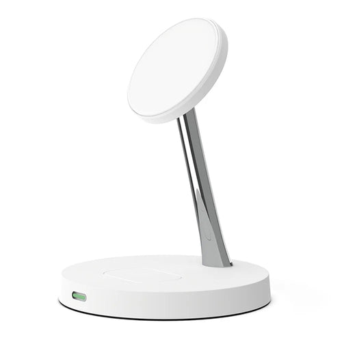 T269 15W Fast Charging Station with Night Light Magnetic Wireless Charger for iPhone / AirPods Pro (QI Certified) - White - 1