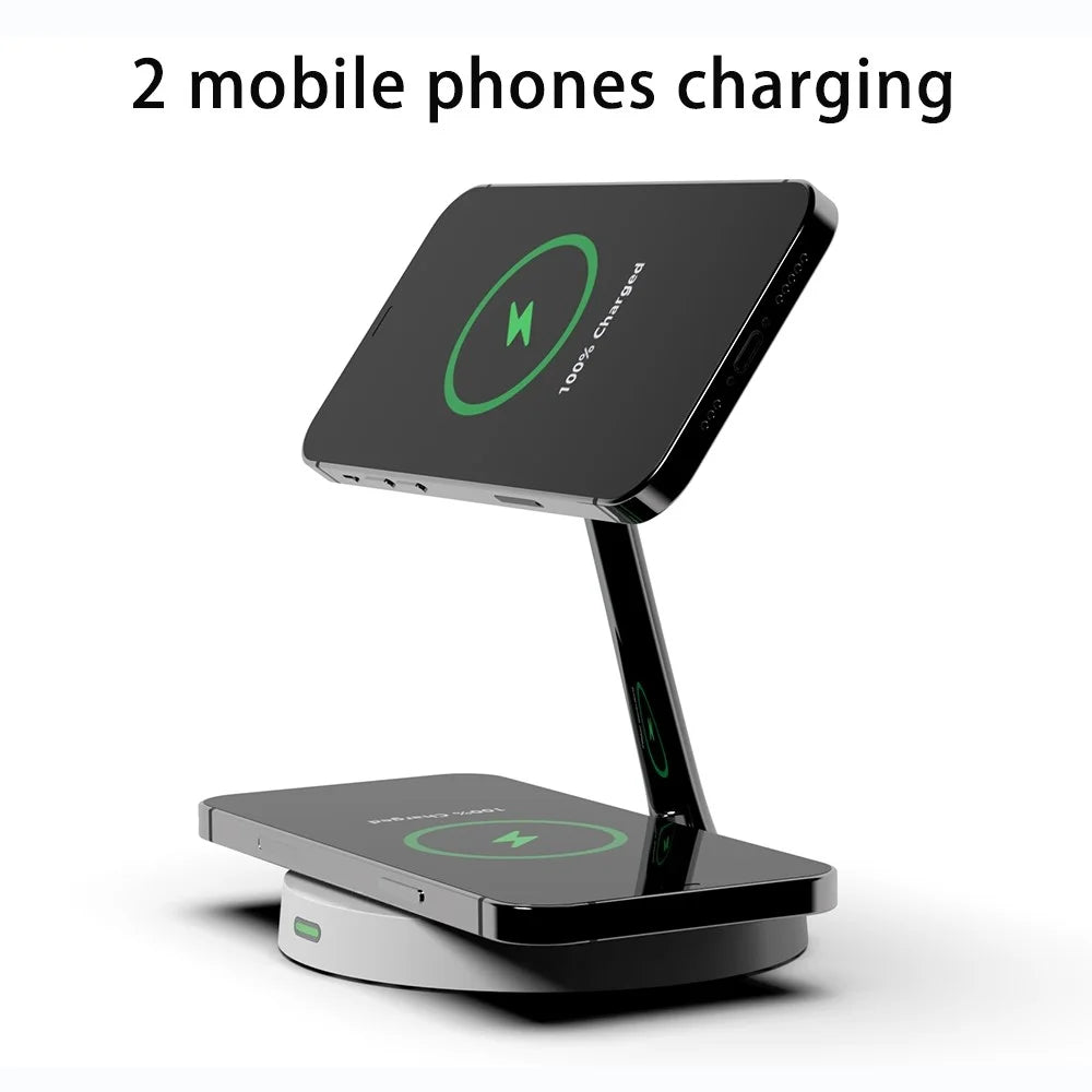 T269 15W Fast Charging Station with Night Light Magnetic Wireless Charger for iPhone / AirPods Pro (QI Certified) - White - 4