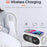 W288 ABS Temperature Date Display Digital Alarm Clock 15W Wireless Charger - White - 3