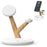 TH02 Tree Branch Design 3 in 1 15W Magnetic Wireless Charger Desktop Charging Stand - White / Wood Color - 1