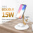 TH02 Tree Branch Design 3 in 1 15W Magnetic Wireless Charger Desktop Charging Stand - White / Wood Color - 5