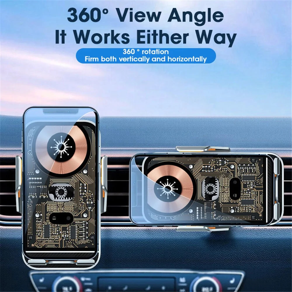 C10 Infrared Sensor Transparent Car Air Vent Wireless Charger 15W Fast Charger Phone Mount Holder for Car Navigation - Blue - 4