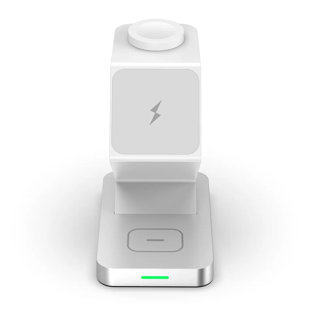 X3 15W Magnetic Wireless Charger for iPhone  /  iWatch  /  AirPods 3-in-1 Fast Charging Stand - White - 7